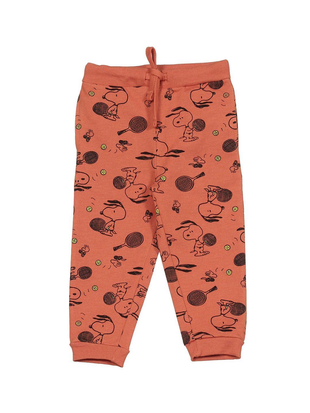 lil lollipop infants kids cotton animal printed mid-rise joggers