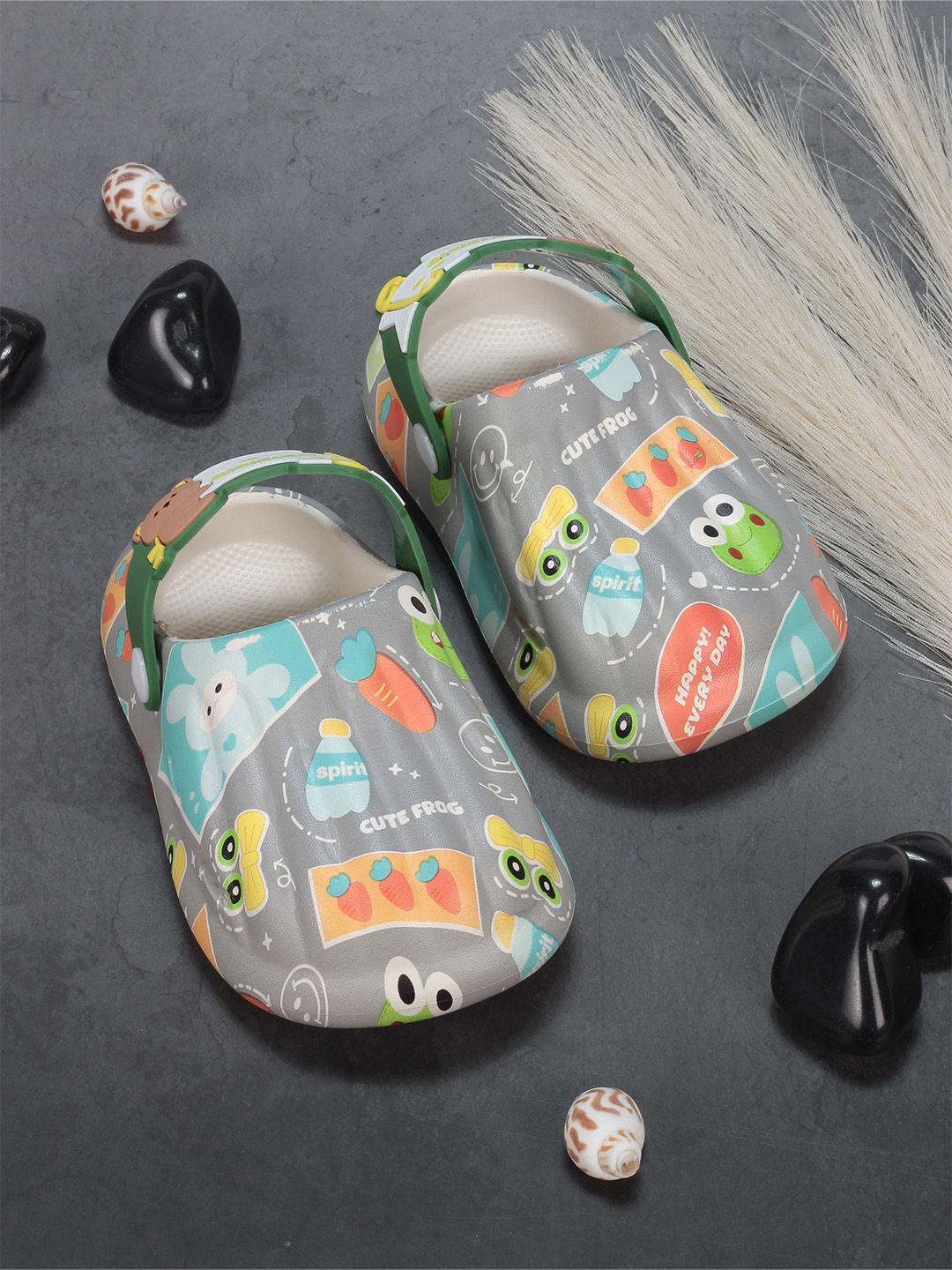 lil lollipop kids animal printed anti-slip rubber clogs