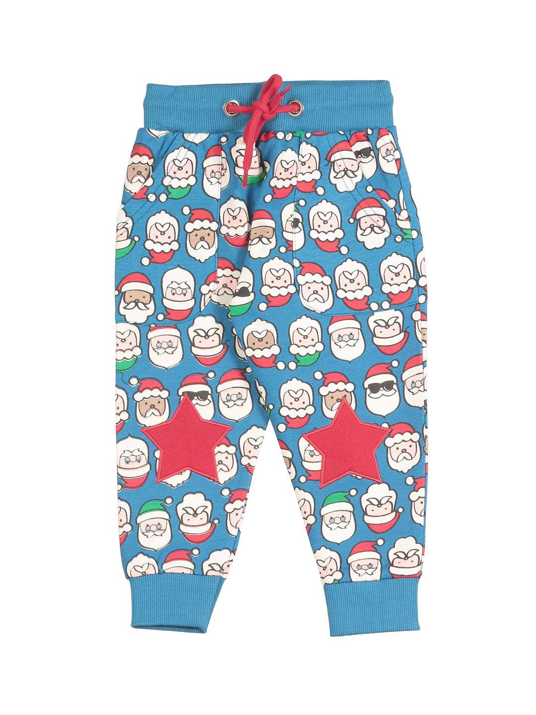 lil lollipop kids blue printed cotton joggers