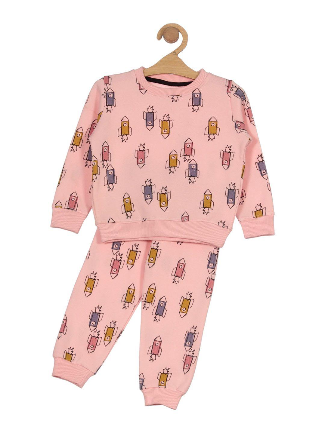 lil lollipop kids conversational printed pure cotton t-shirt with trousers