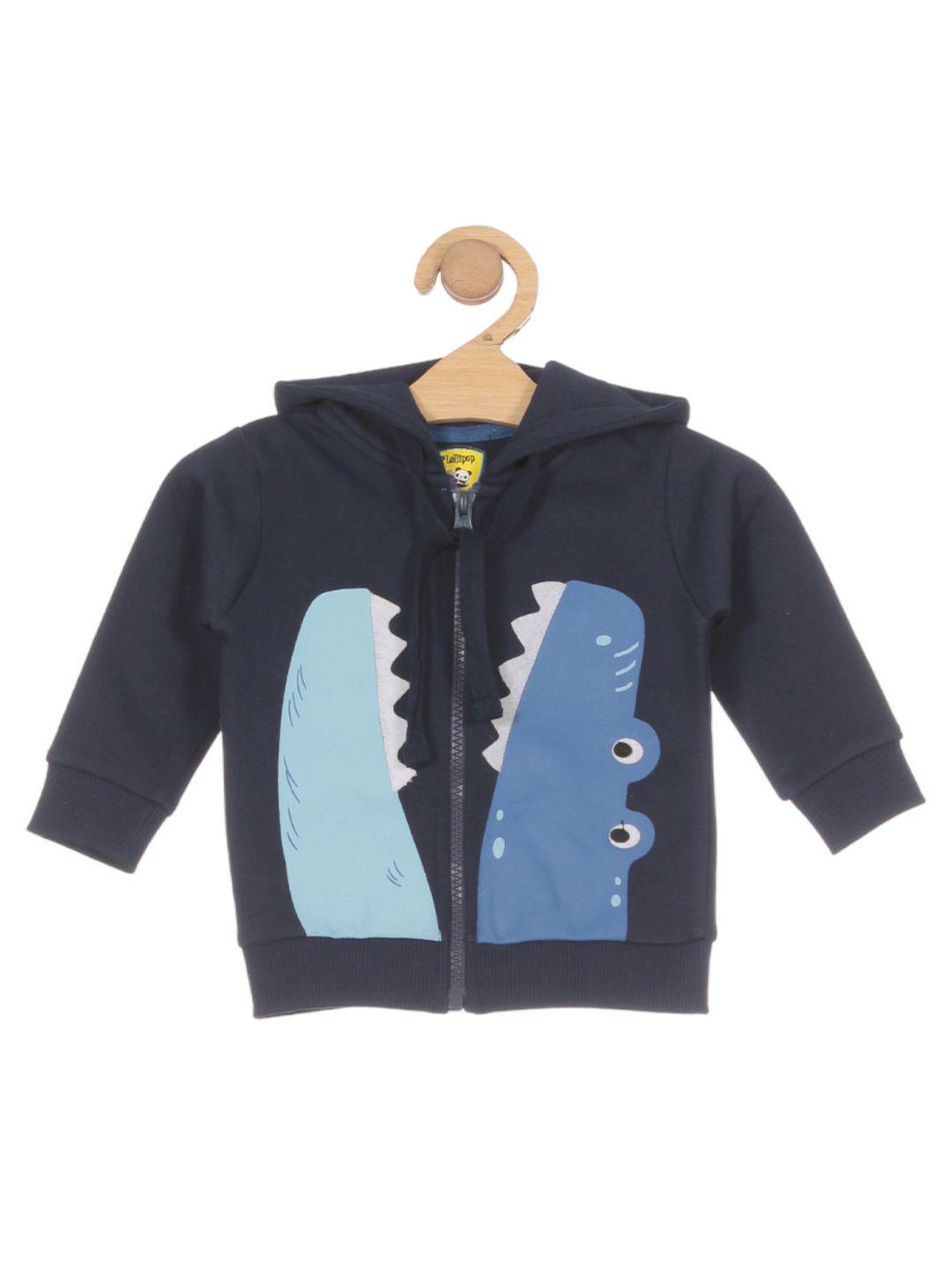 lil lollipop kids graphic printed hooded cotton front-open sweatshirt