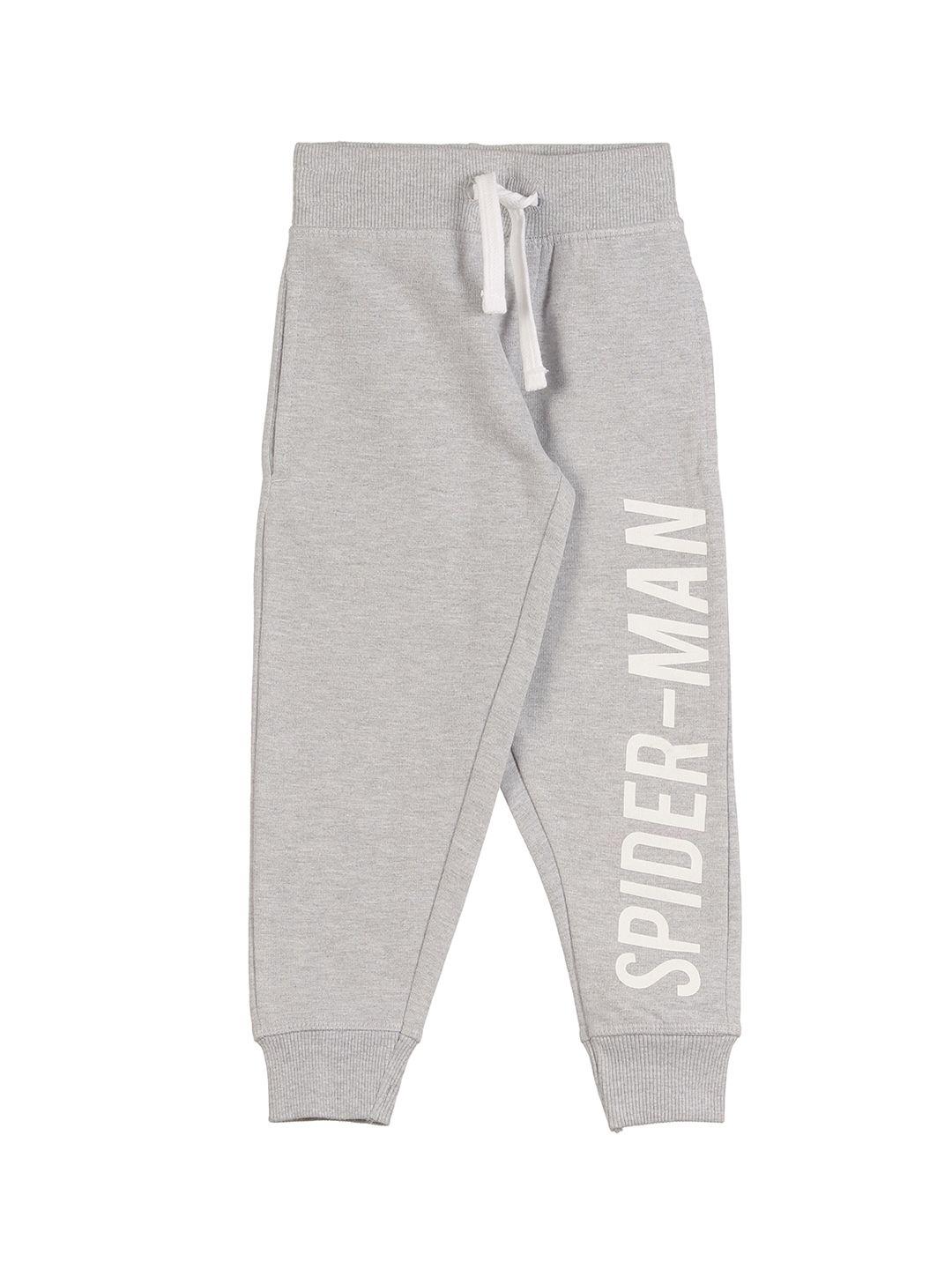 lil lollipop kids grey & white printed straight-fit joggers