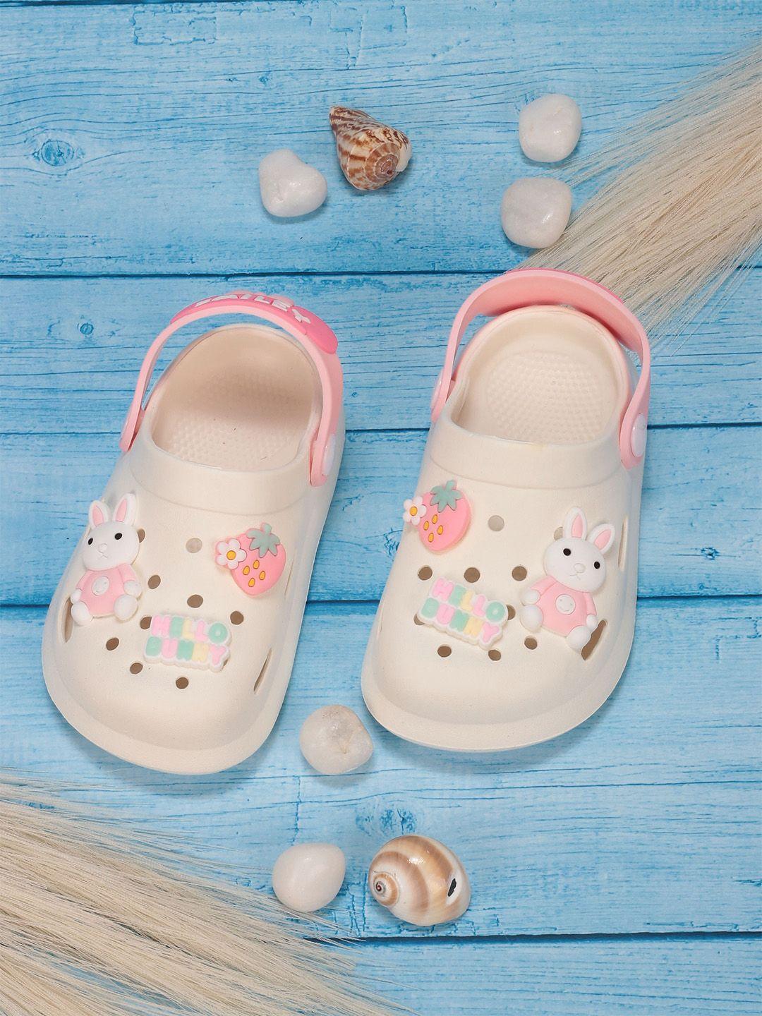 lil lollipop kids hello bear applique anti-slip rubber clogs