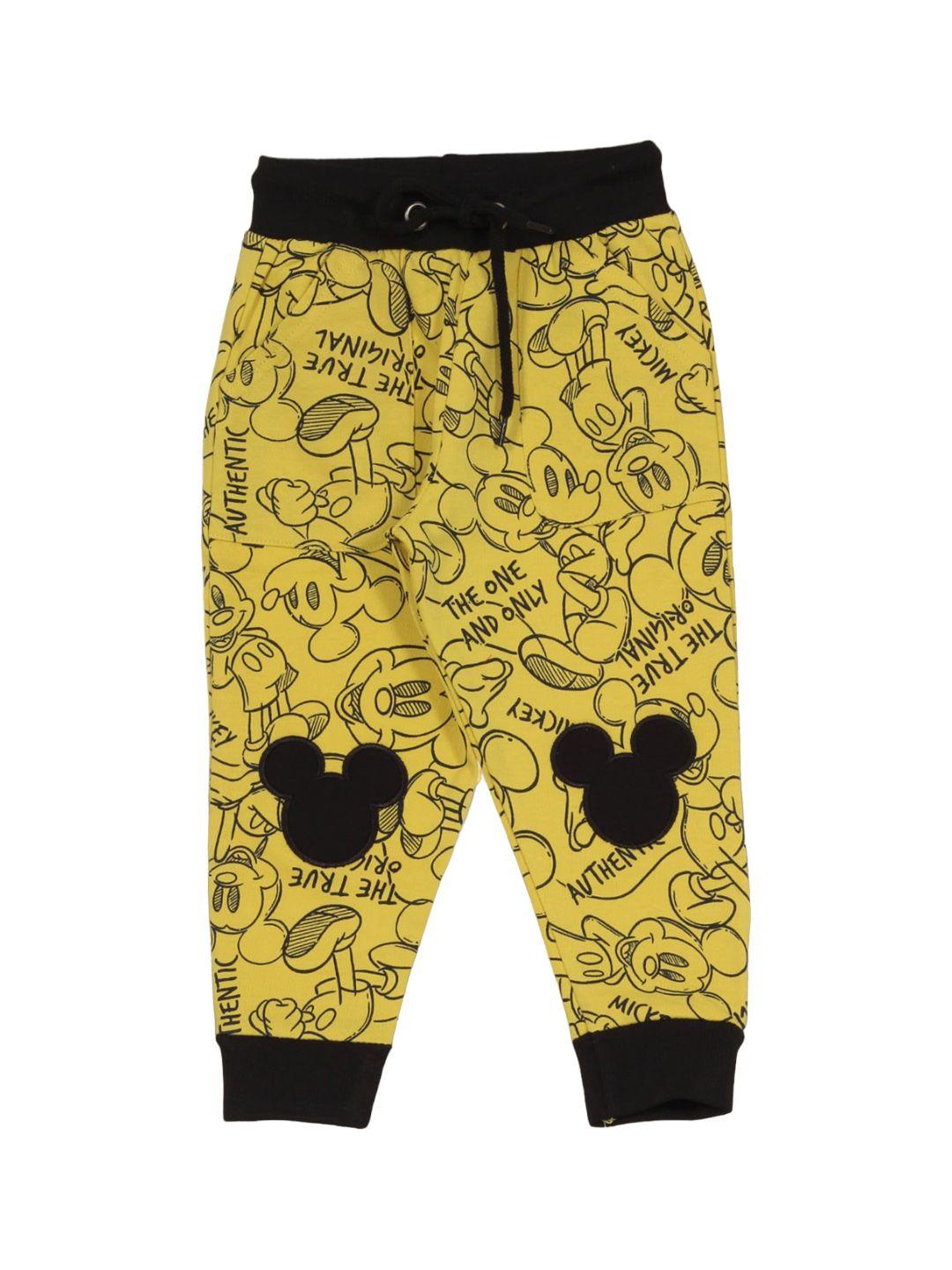 lil lollipop kids mickey mouse printed pure cotton joggers