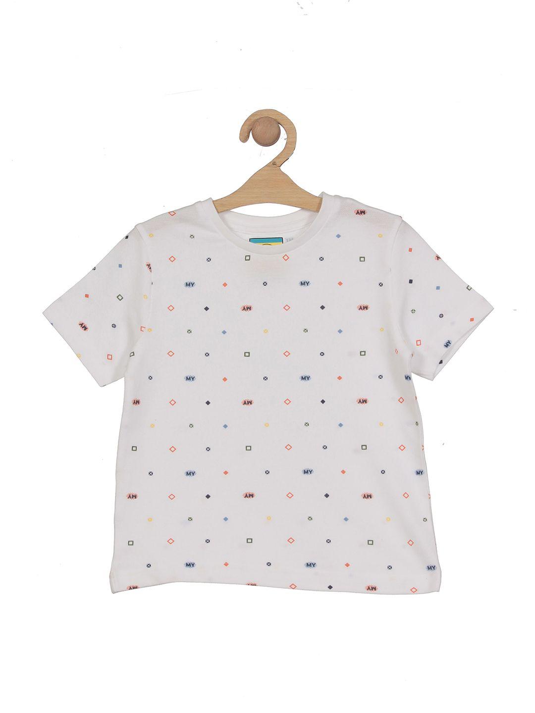 lil lollipop kids micro and ditsy printed pure cotton t-shirt