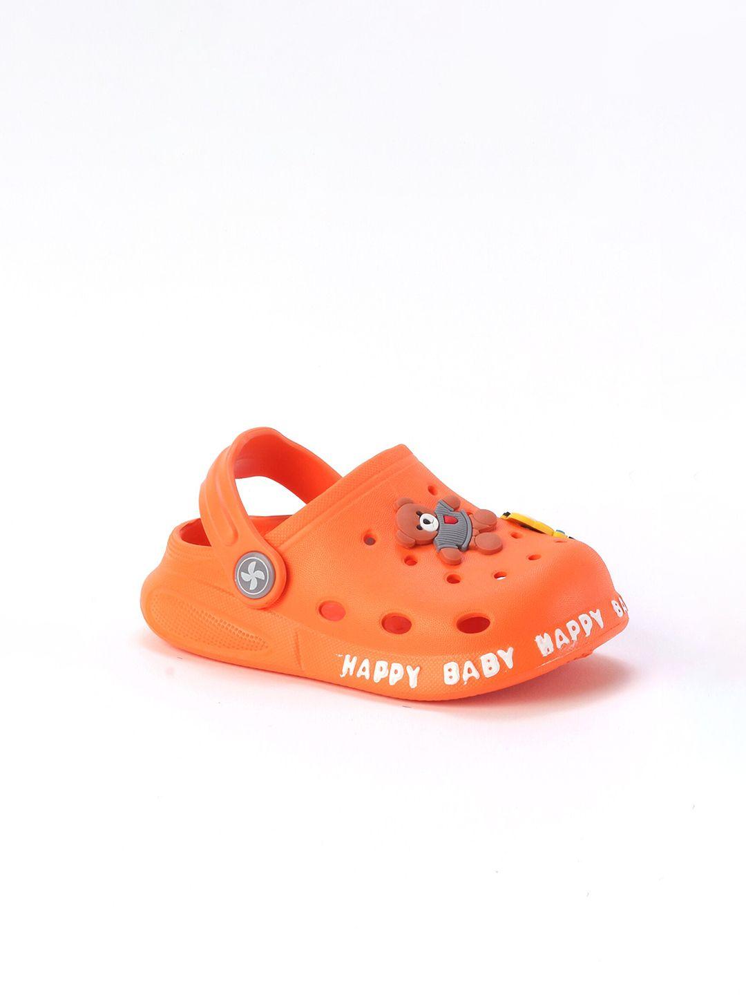 lil lollipop kids orange printed clogs