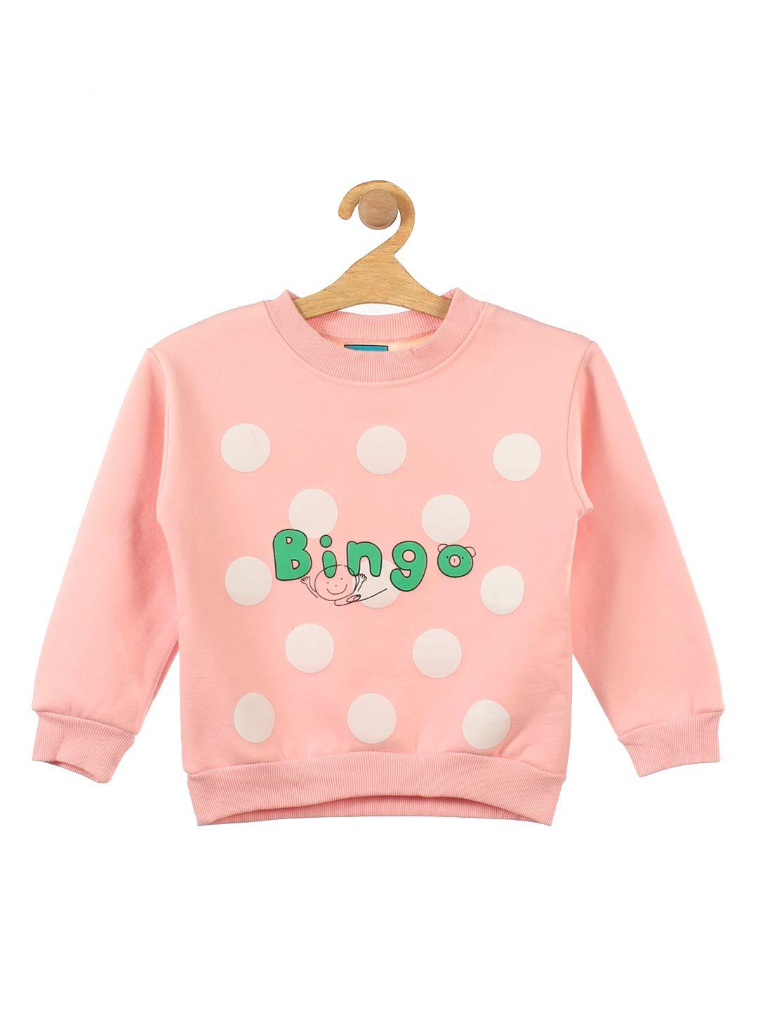 lil lollipop kids pink & green typography printed pure cotton sweatshirt