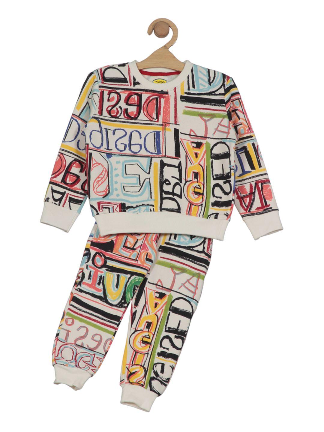 lil lollipop kids printed fleece sweatshirt with joggers