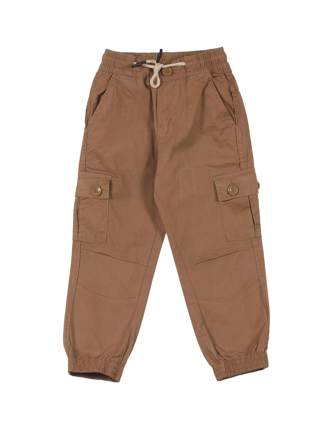 lil lollipop kids solid cotton regular fit cargos