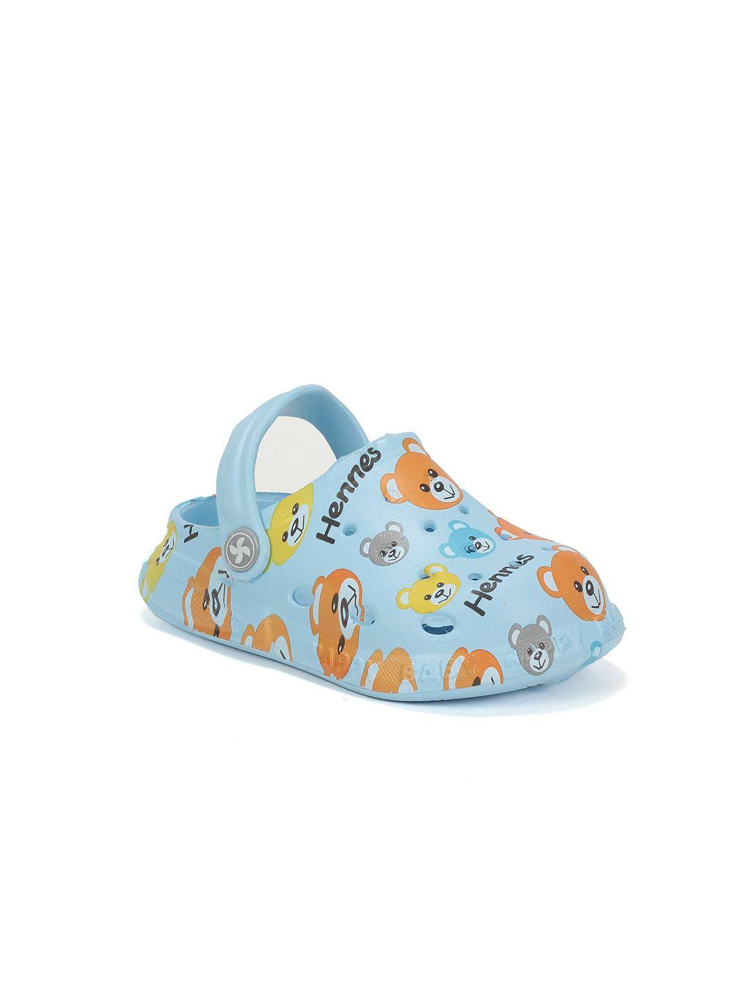 lil lollipop unisex kids blue & orange printed rubber clogs