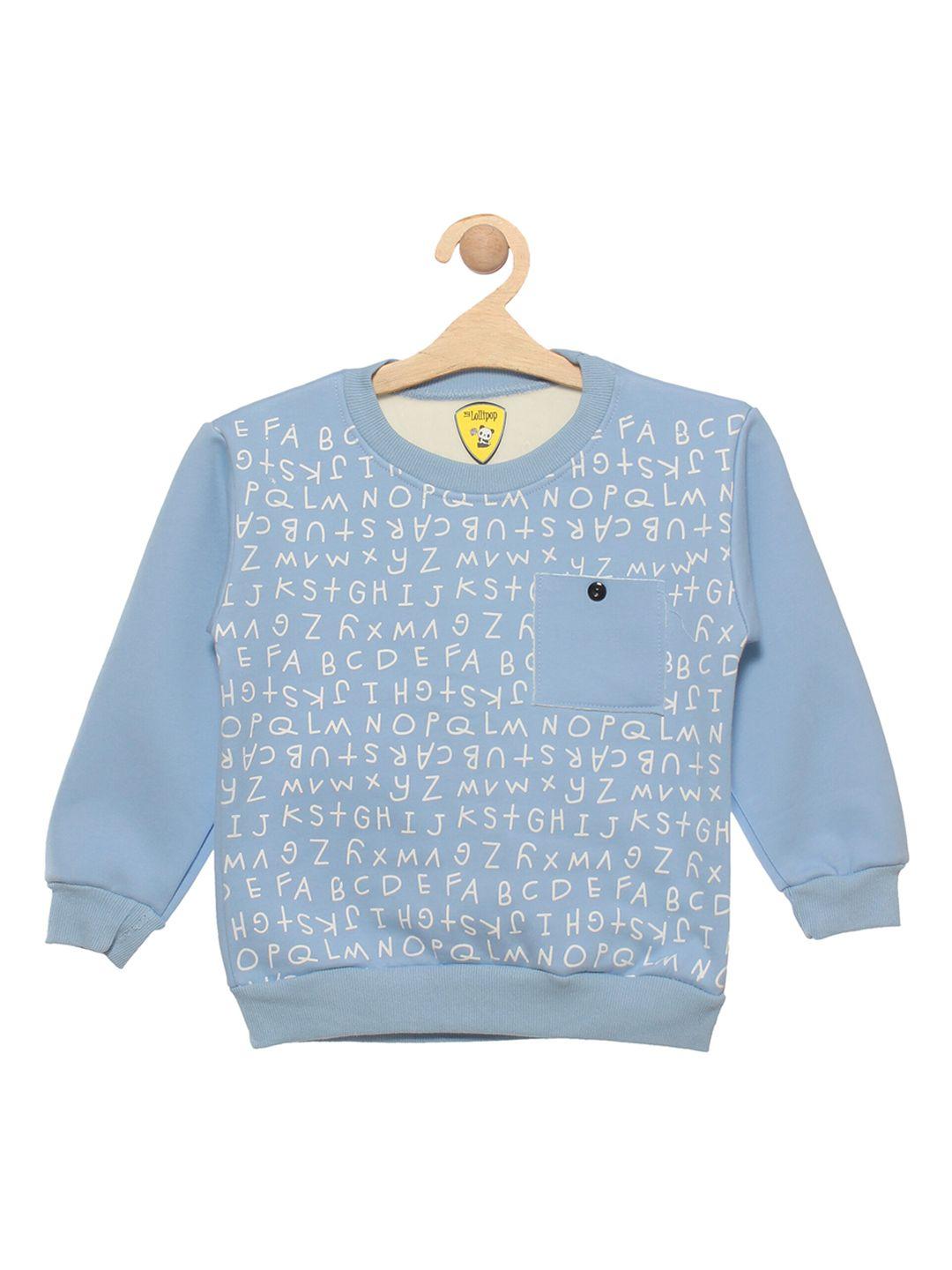 lil lollipop unisex kids blue alphabet printed fleece sweatshirt