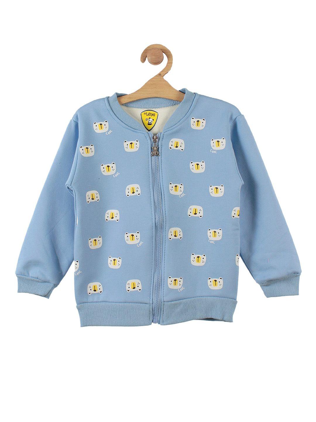 lil lollipop unisex kids blue bear printed fleece sweatshirt