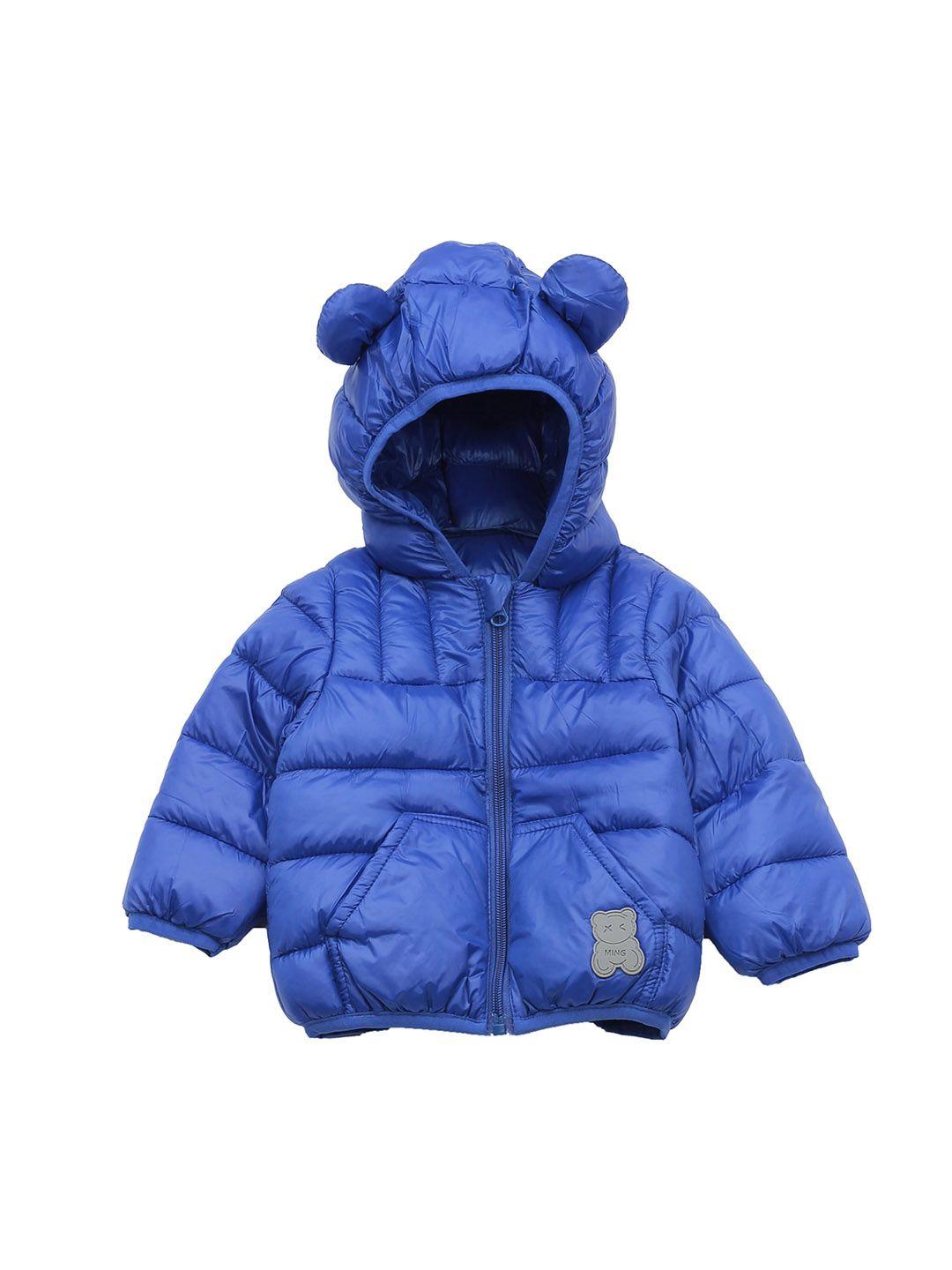 lil lollipop unisex kids blue lightweight outdoor open front jacket with patchwork