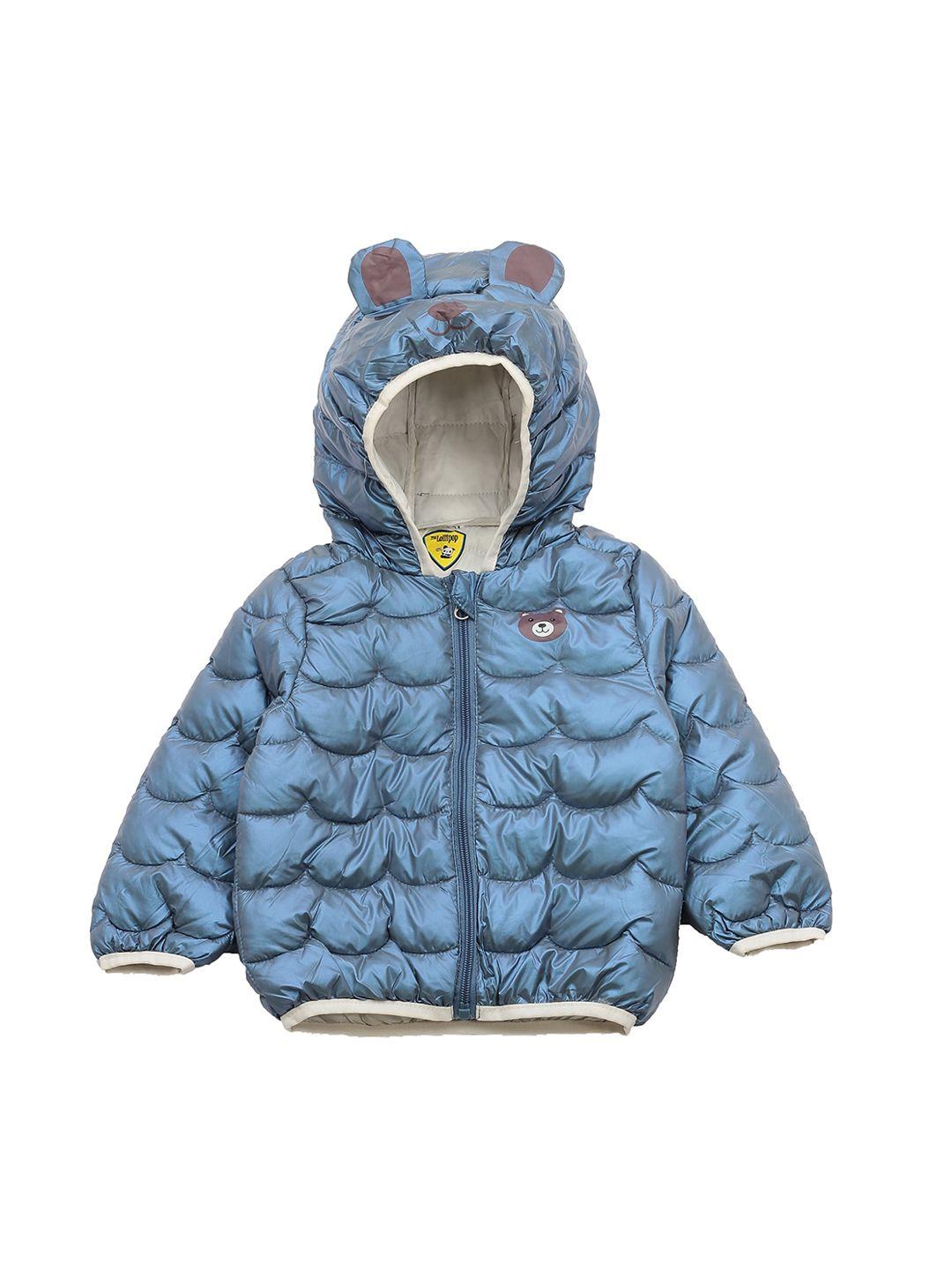 lil lollipop unisex kids blue lightweight outdoor puffer jacket with patchwork