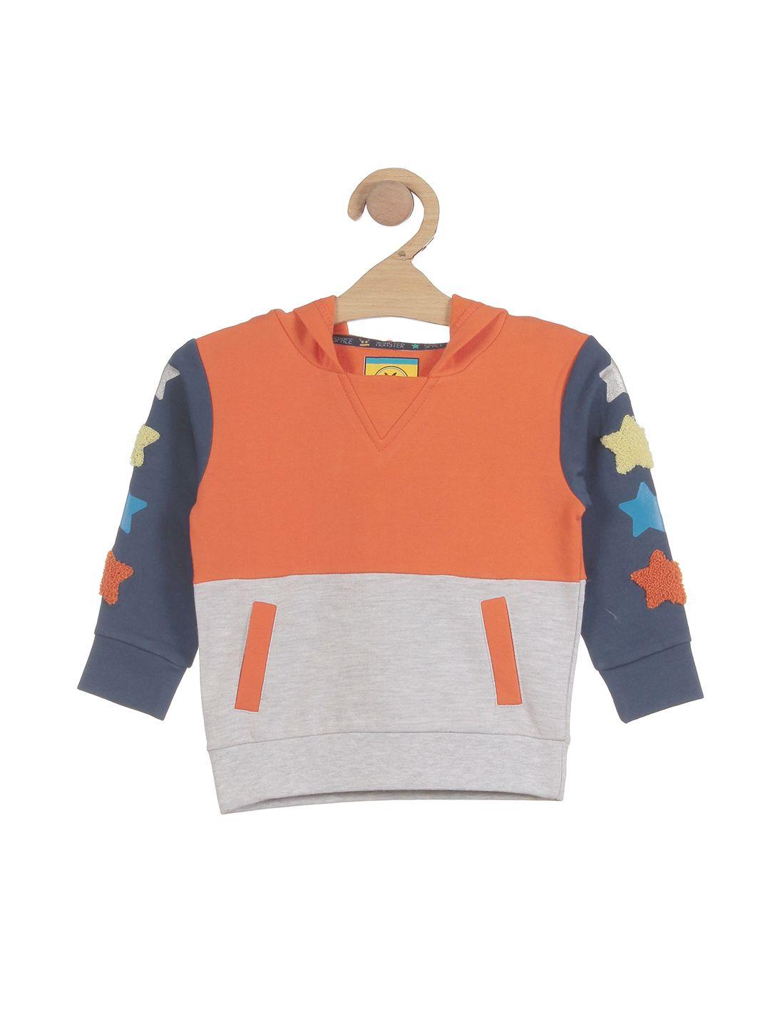 lil lollipop unisex kids colorblocked & applique cotton hooded sweatshirt