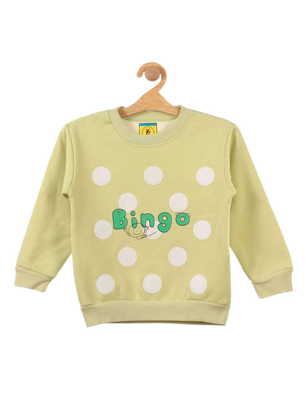 lil lollipop unisex kids green bingo printed fleece sweatshirt