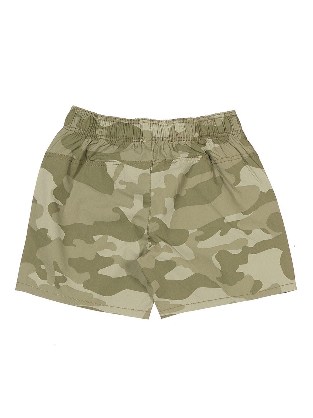 lil lollipop unisex kids green camouflage printed outdoor shorts