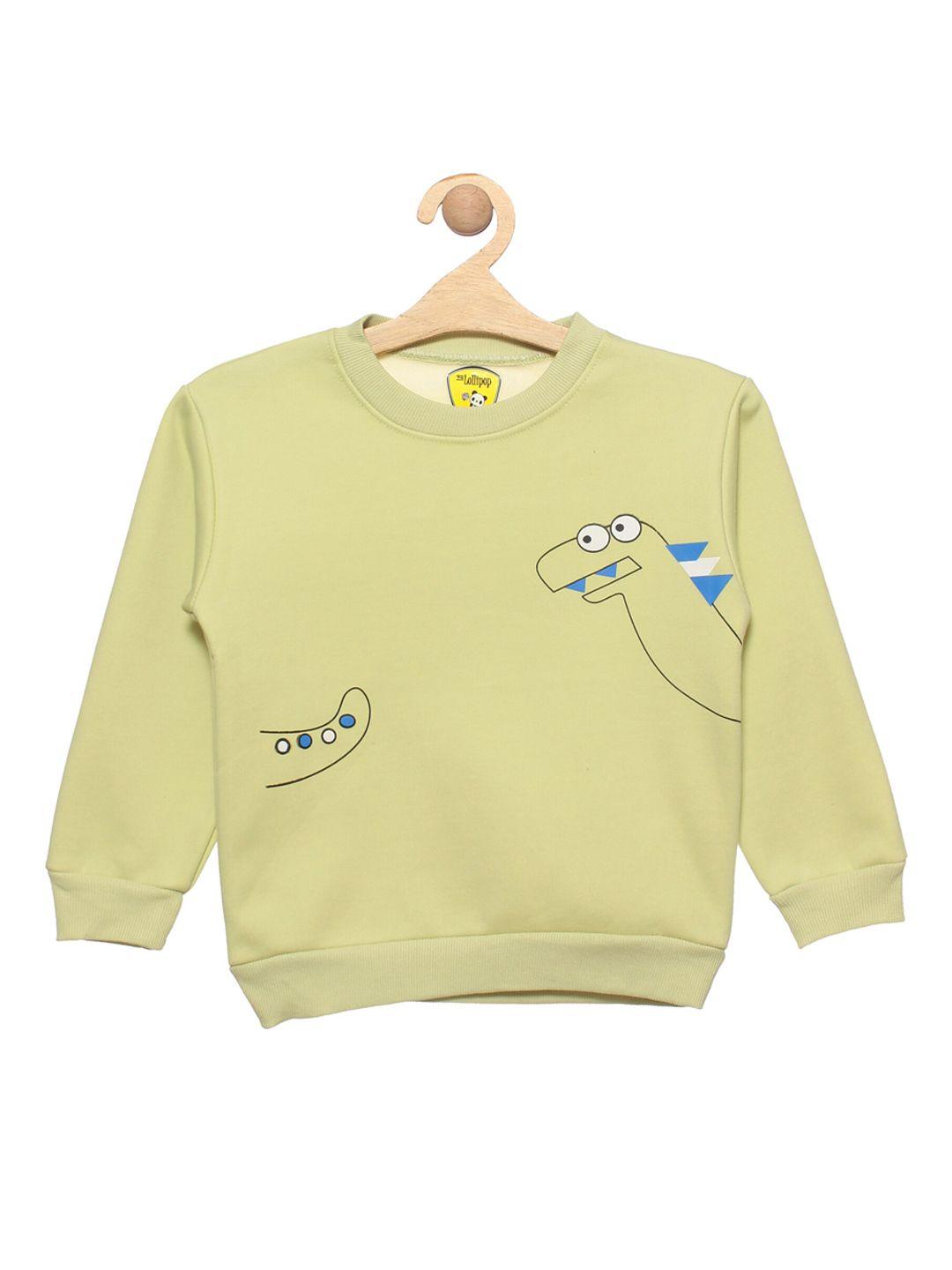 lil lollipop unisex kids green dinosaur printed fleece sweatshirt