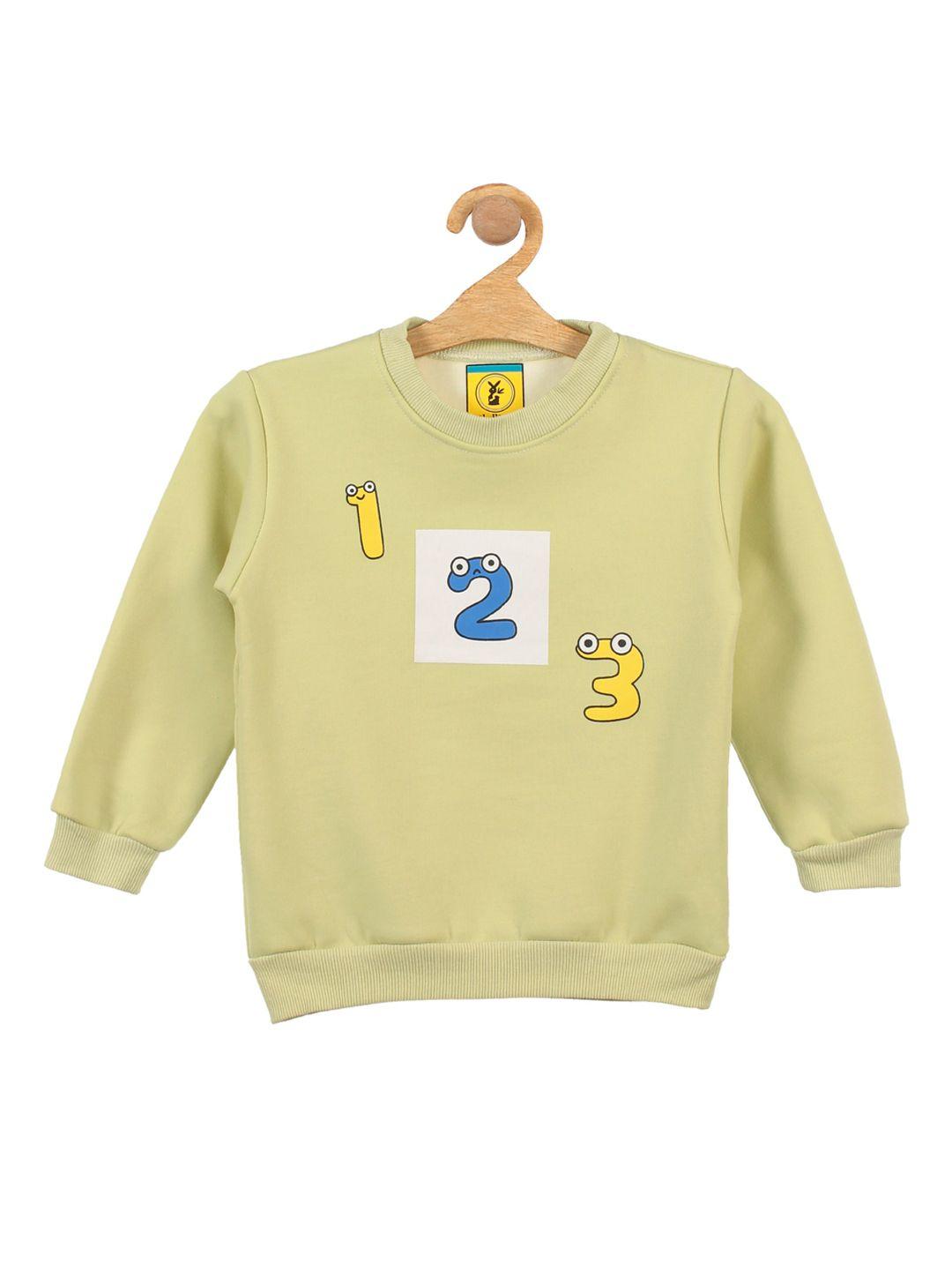 lil lollipop unisex kids green number printed fleece sweatshirt