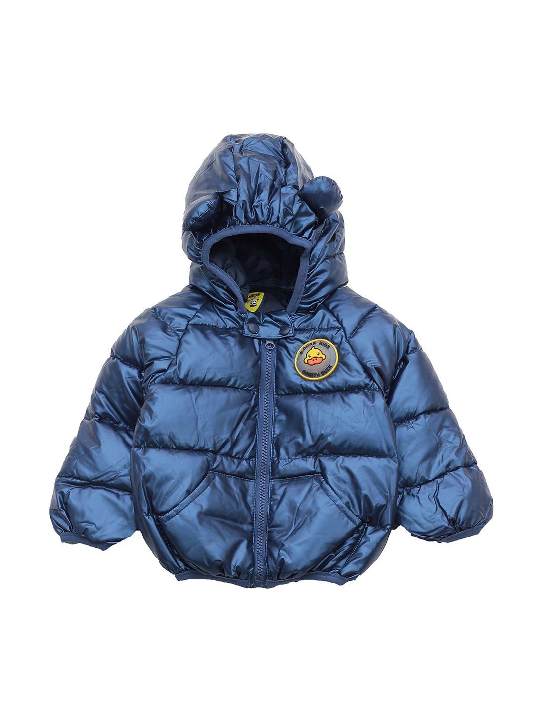 lil lollipop unisex kids navy blue lightweight outdoor puffer jacket with patchwork