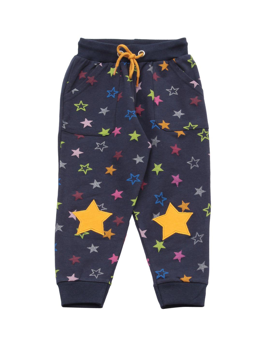 lil lollipop unisex kids navy blue printed joggers