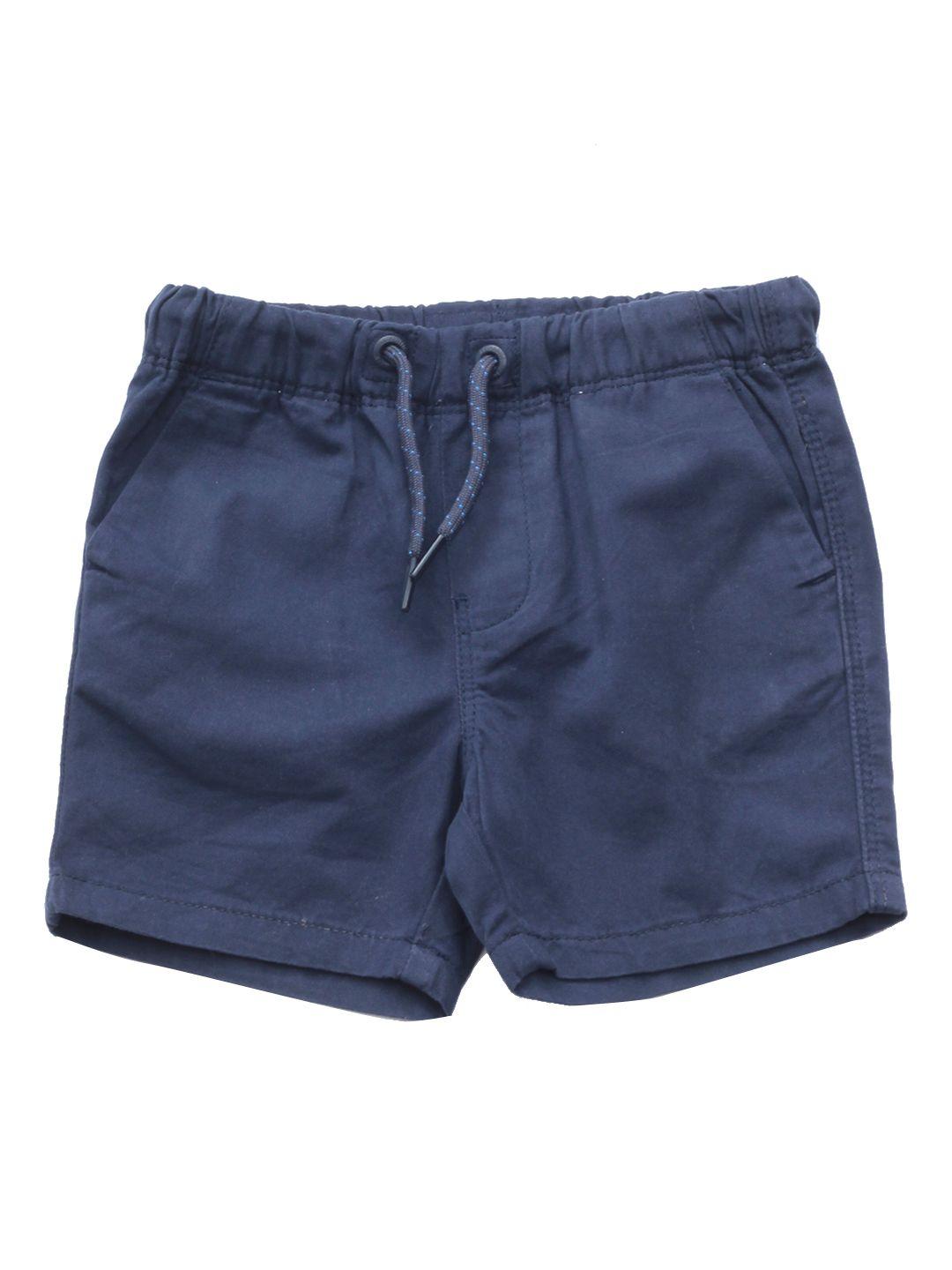 lil lollipop unisex kids navy blue solid pure cotton shorts