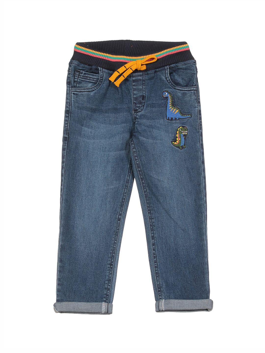 lil lollipop unisex kids navy blue straight fit light fade stretchable jeans