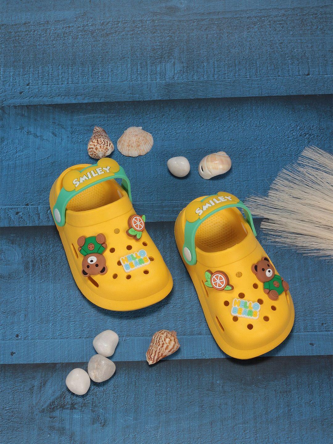 lil lollipop unisex kids yellow & green rubber clogs