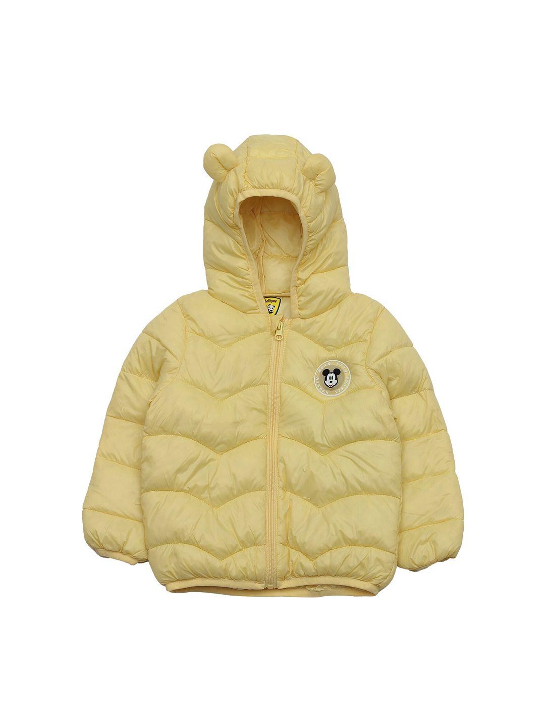 lil lollipop unisex kids yellow lightweight outdoor puffer jacket with patchwork