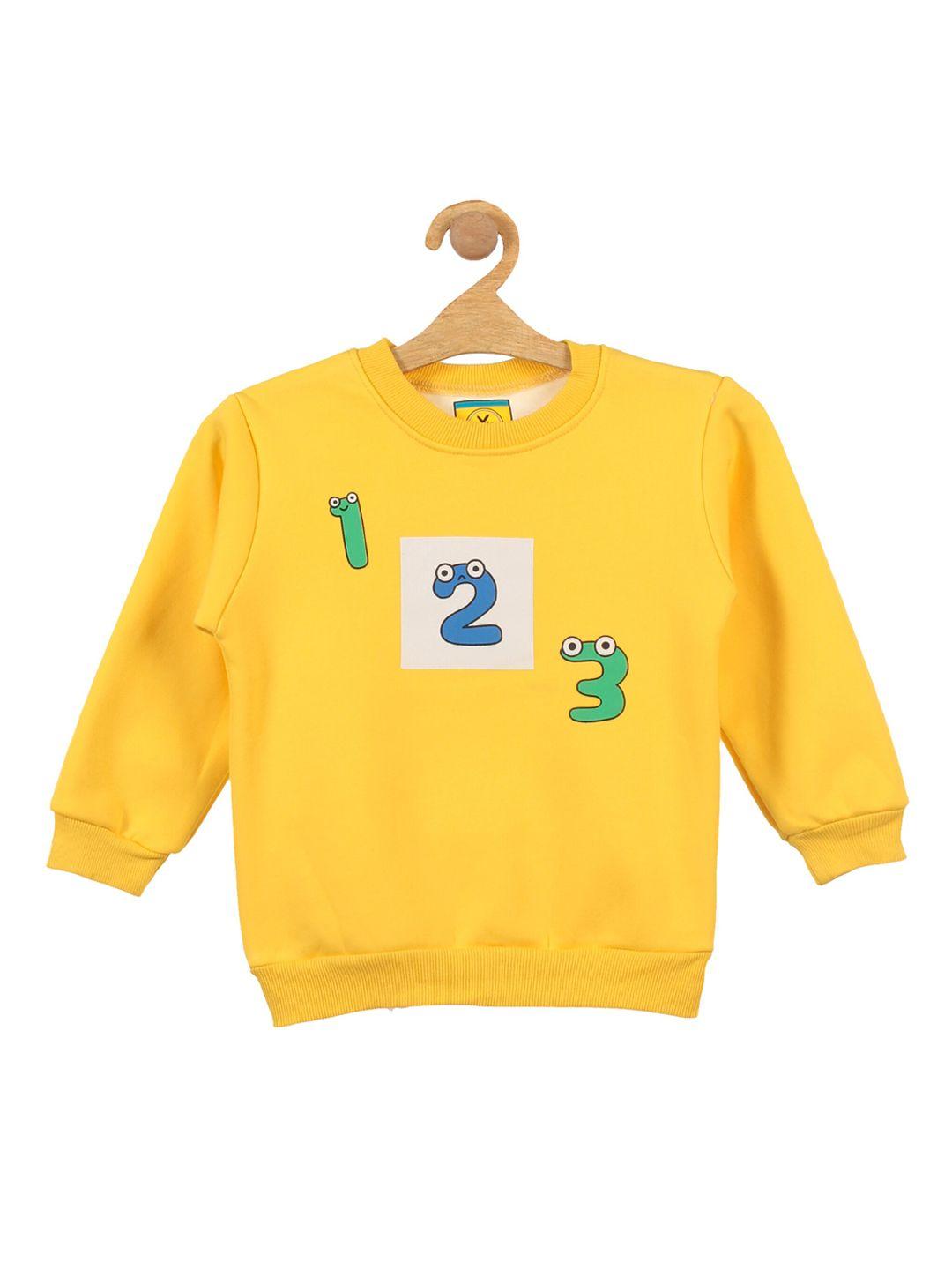 lil lollipop unisex kids yellow printed fleece sweatshirt