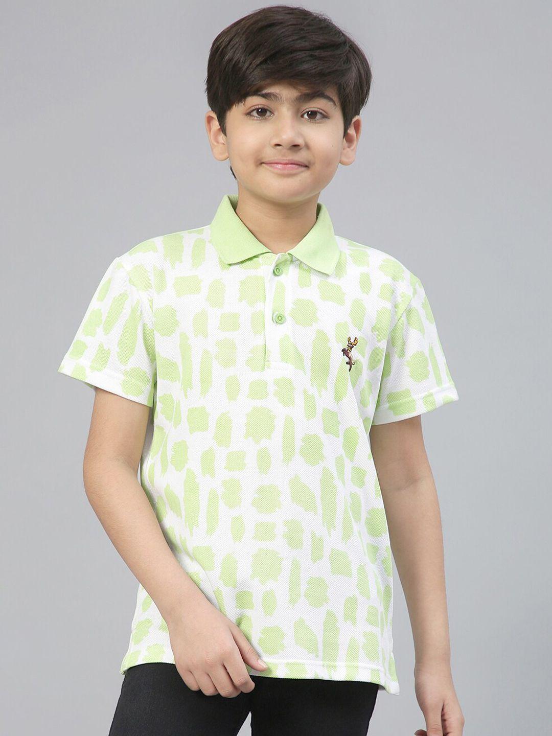 lil tomatoes boys abstract polo collar cotton t-shirt