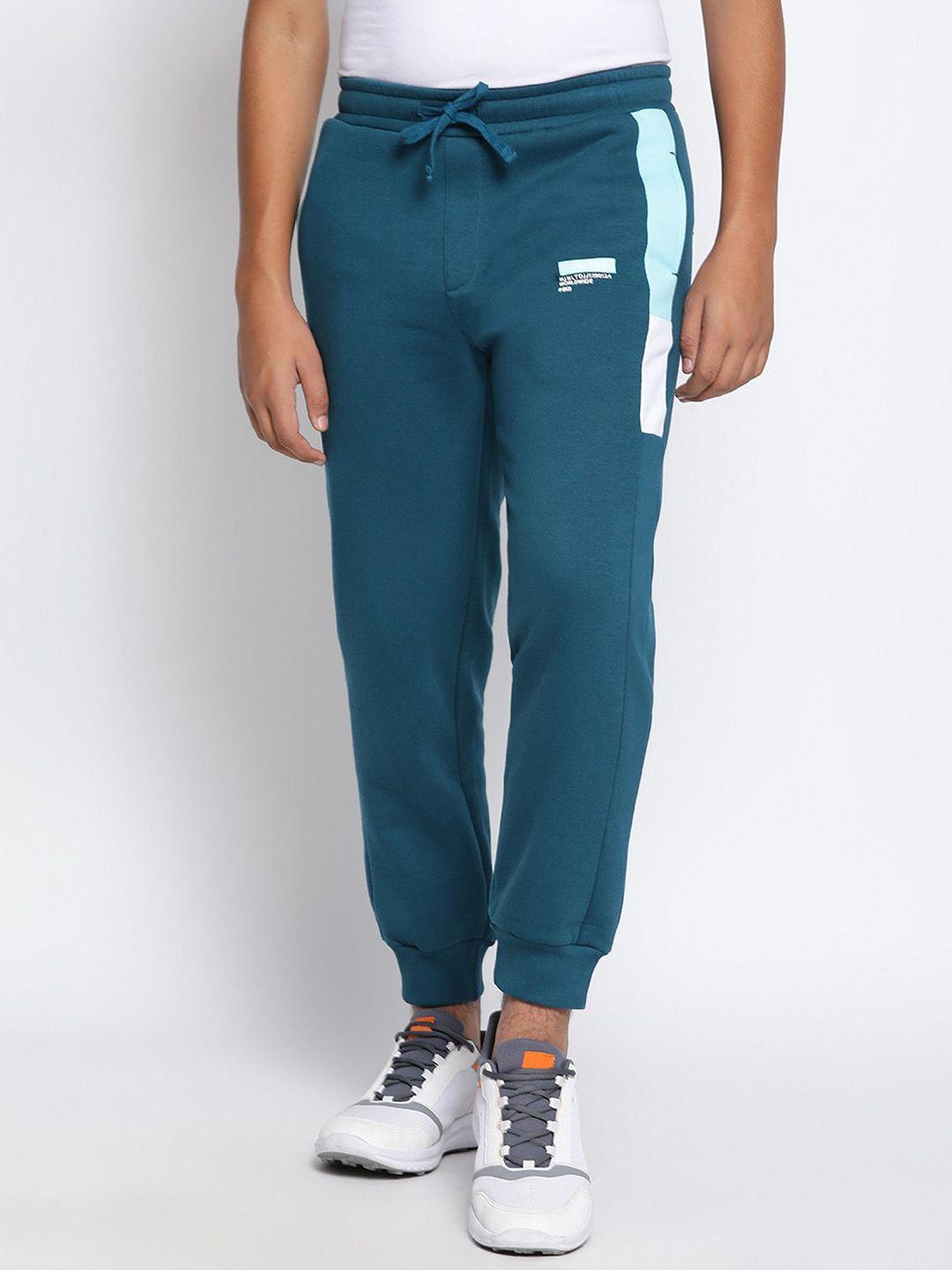 lil tomatoes boys teal typography printed fleece joggers