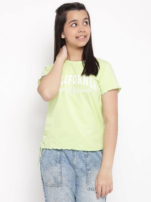 lil tomatoes kids green printed top