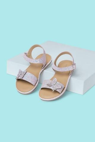 lilac glitter material casual girls sandals
