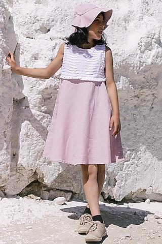 lilac linen dress for girls