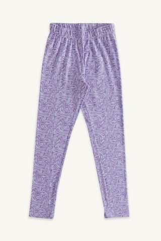 lilac print full length mid rise casual girls regular fit leggings