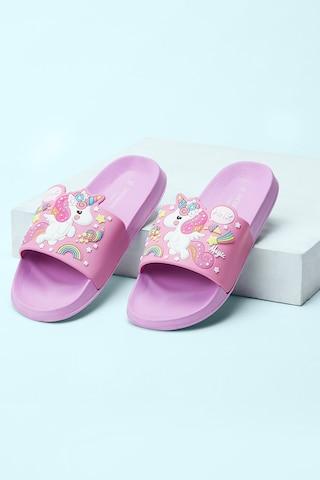 lilac rubber upper casual girls pool slide