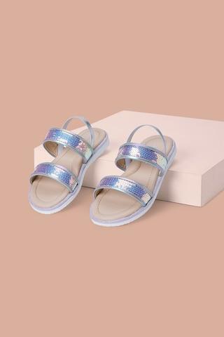 lilac sequin detail casual girls sandals