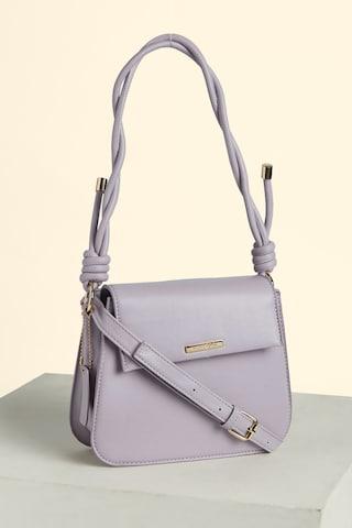 lilac solid casual semi pu women fashion bag