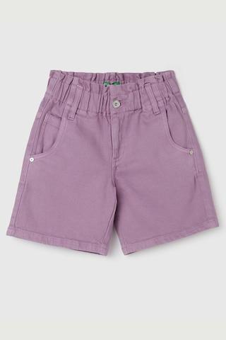 lilac-solid-cotton-girls-regular-fit-shorts