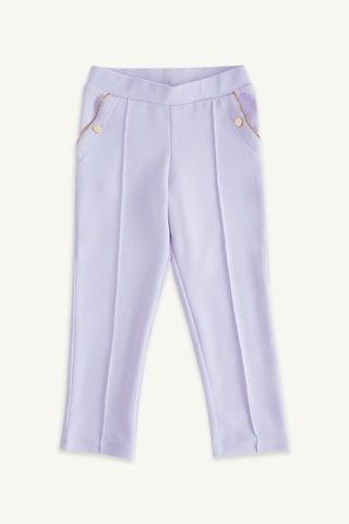 lilac solid full length casual girls regular fit jeggings