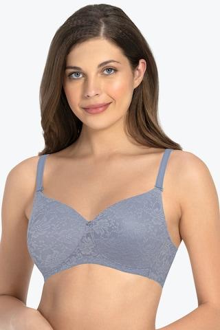 lilac solid women comfort fit bra