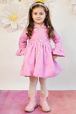 lilac velvet dress for girls