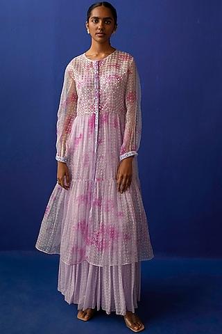 lilac & fuchsia printed tunic set