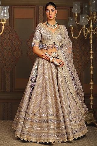 lilac & purple dori embroidered lehenga set