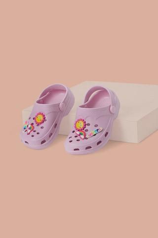 lilac applique casual girls clog shoes