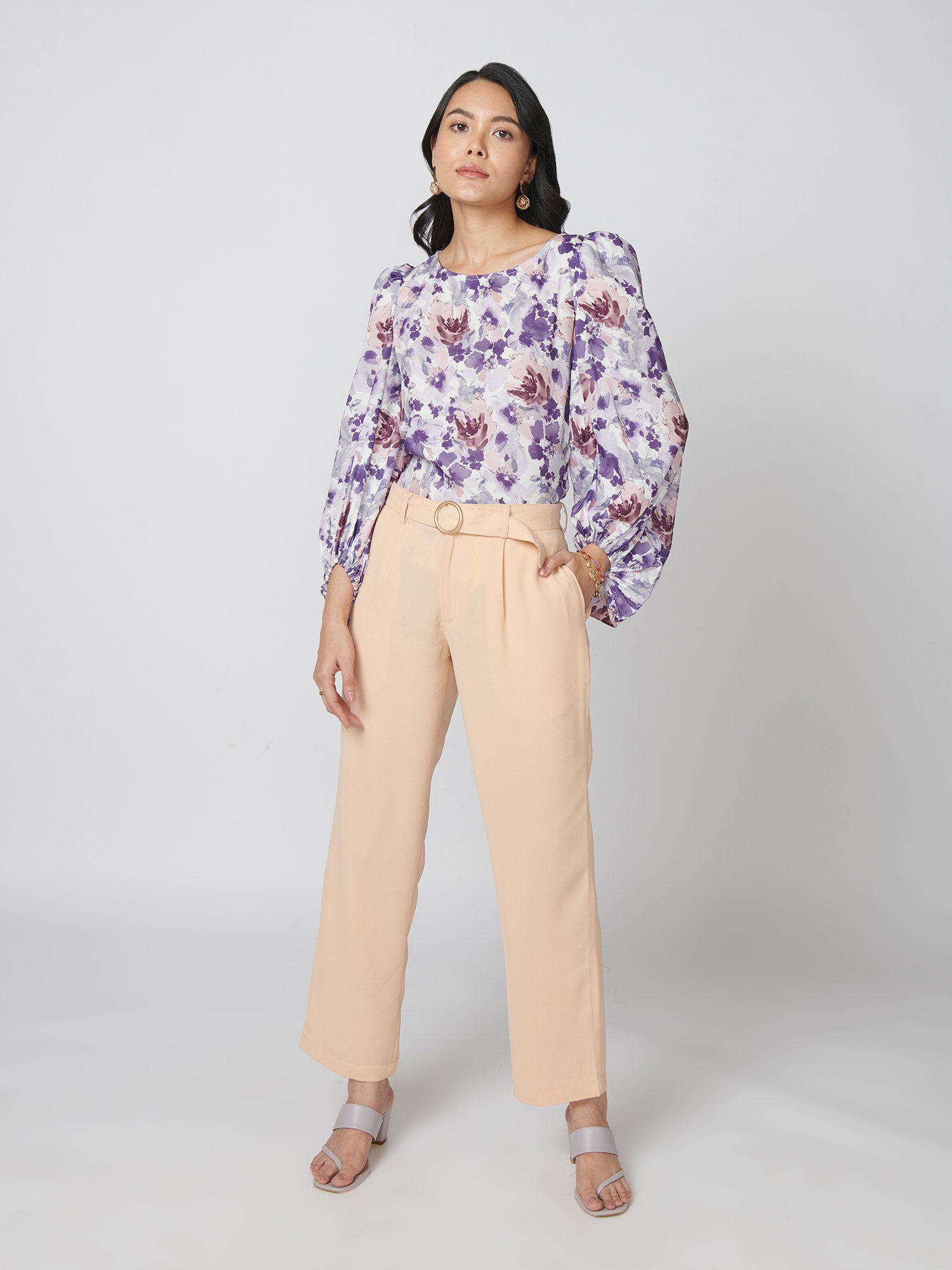 lilac blouson sleeve bodysuit