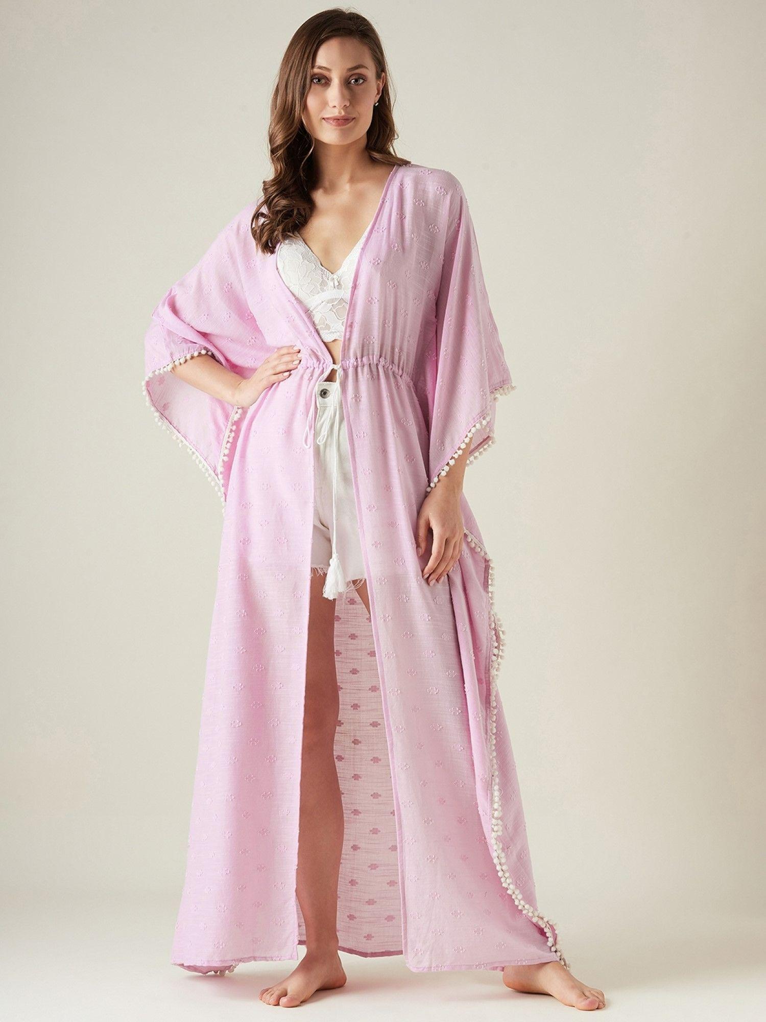 lilac cotton resort cover-up kaftan