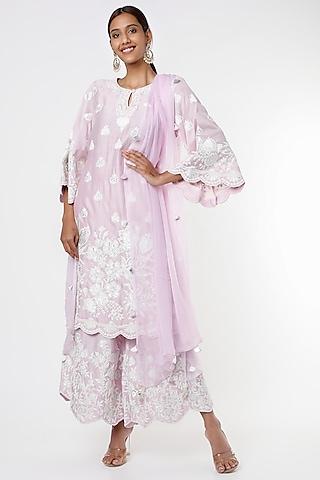 lilac dori embroidered sharara set