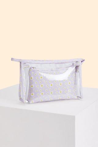 lilac floral print casual women pouch